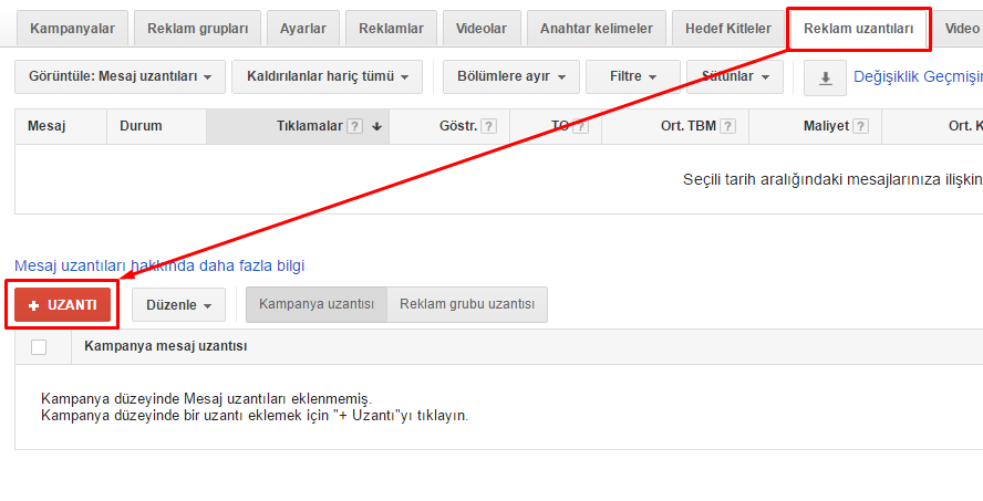 adwords message extensions