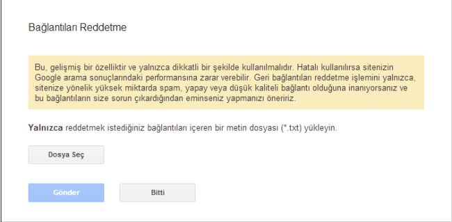Disavow aracı